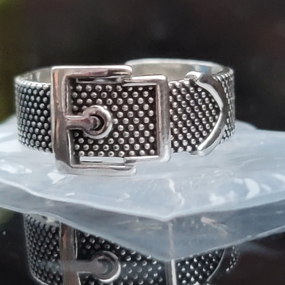 Silver Ring Adjustable belt buckle Ring NEW! - Picture 6 of 11